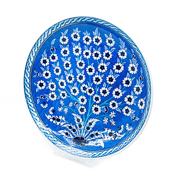Blue and White Iznik Plate Tree of Life - Image 3