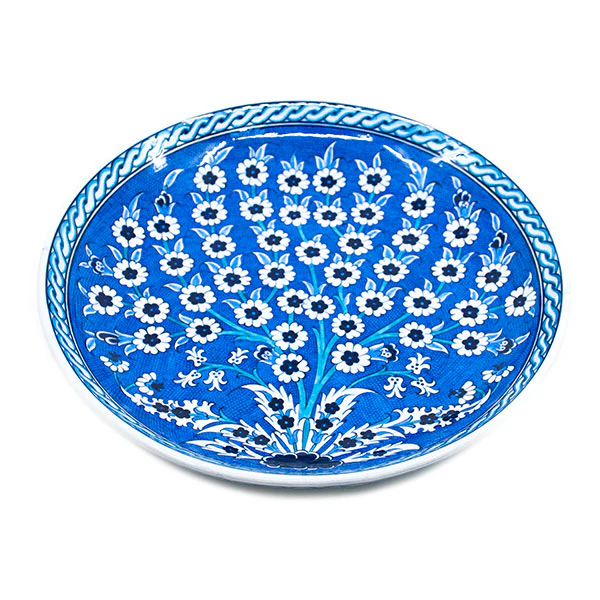 Blue and White Iznik Plate Tree of Life - Image 4