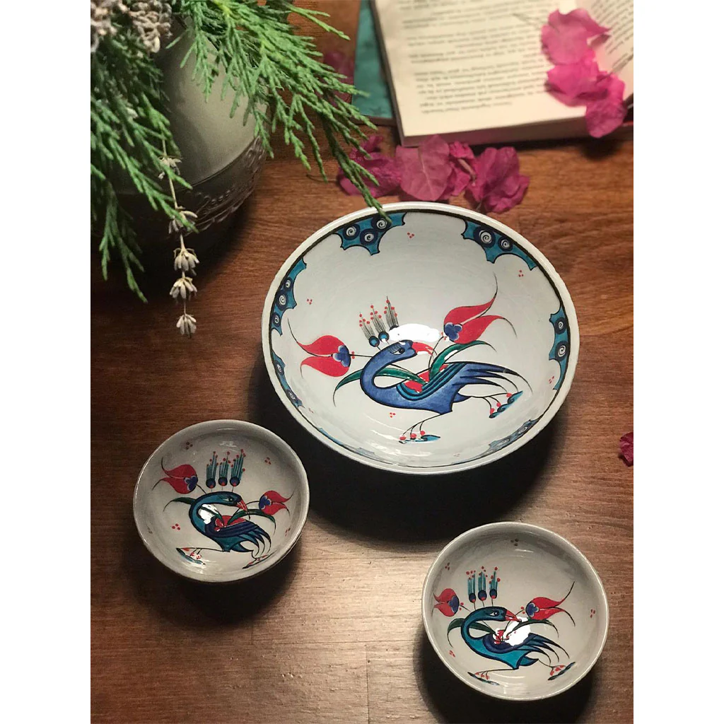 Iznik Bowl Peacock Design – Ø 16 cm - Image 3
