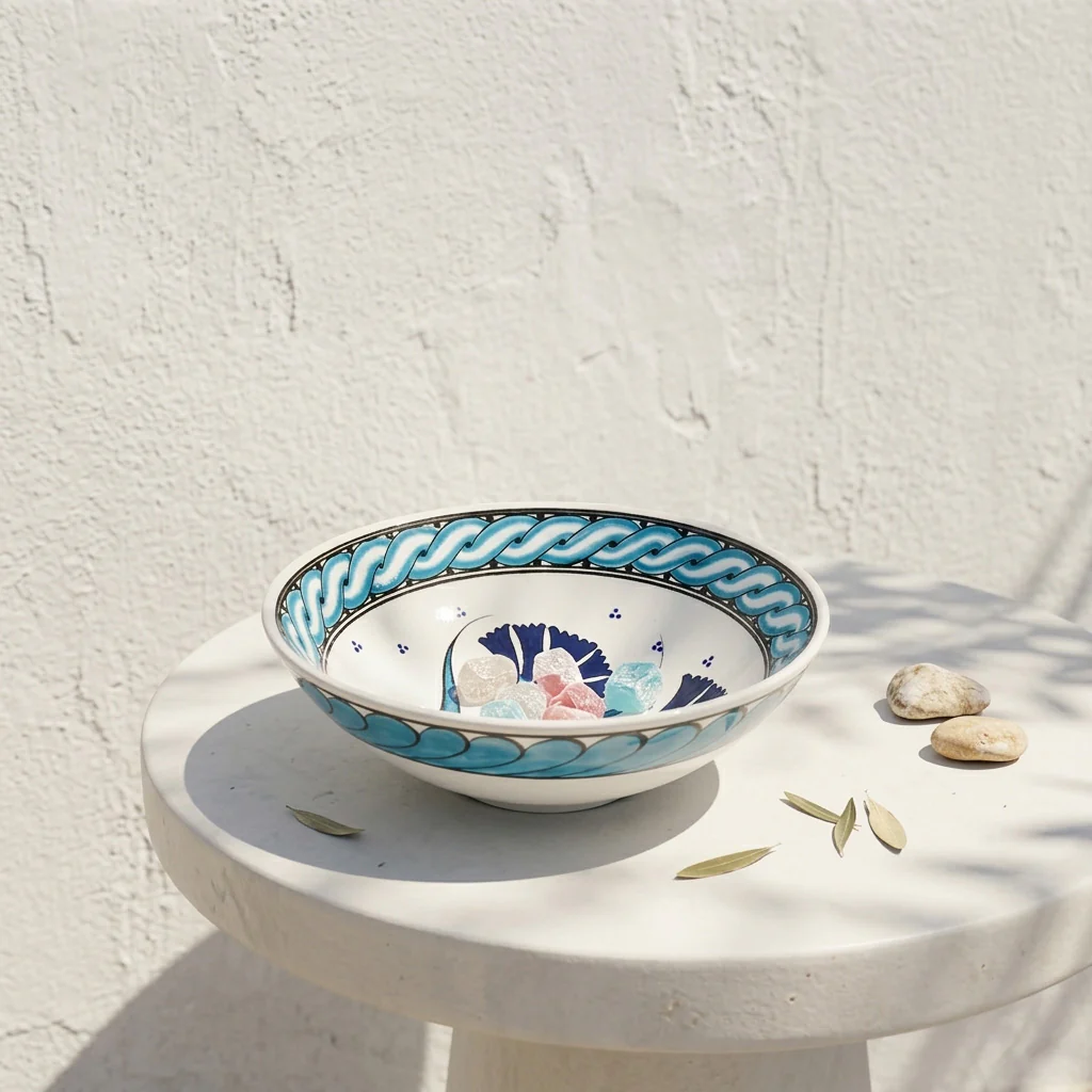 Iznik Ceramic Bowl 6" (16cm) - Classic Carnation Pattern - Handmade Turkish Art - Image 3