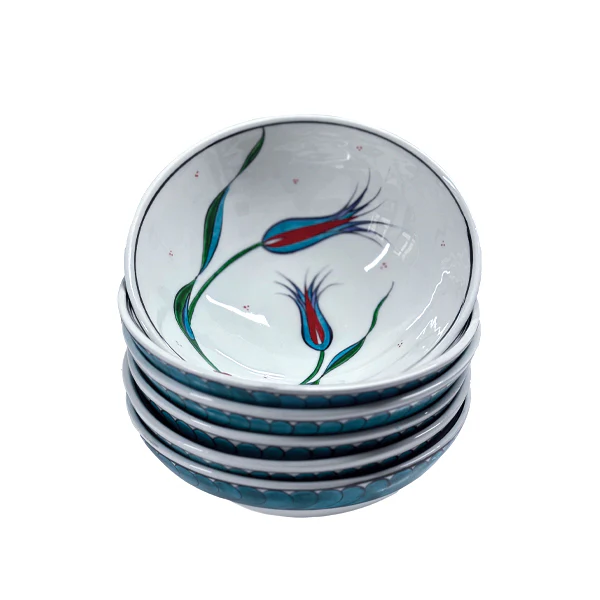 Iznik Ceramic Bowl Istanbul Tulips | Set of 6 - Image 2