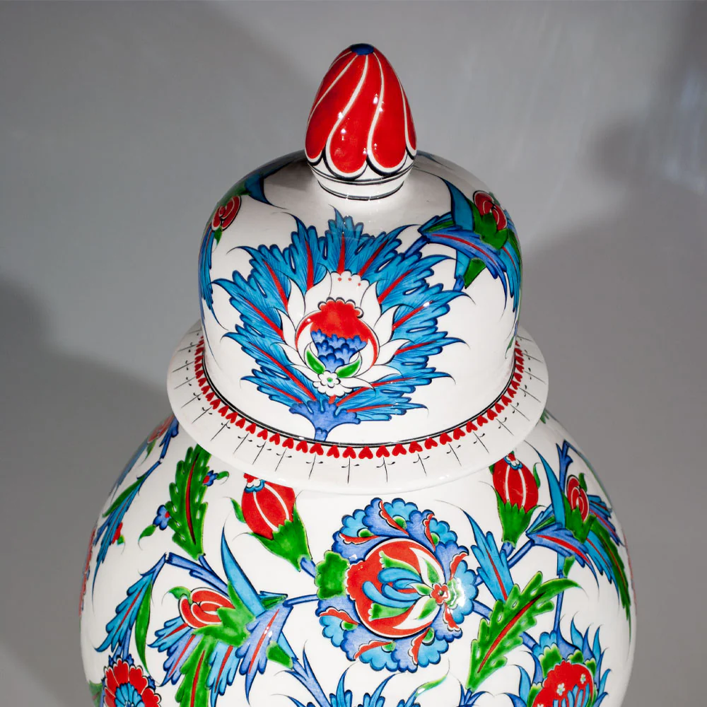 Iznik Ceramic Jar | Design with Floral - Image 3