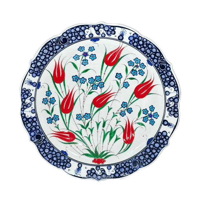 Iznik Plate | Red Ottoman Tulips – Penc Flower Design