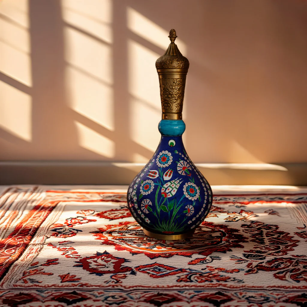 Iznik Copper Vase Floral Pattern - Image 2