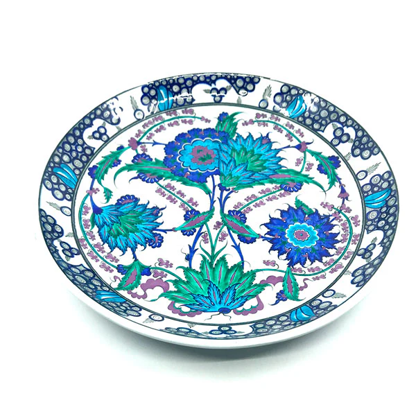 Iznik Deep Plate | Branches of Hyacinth Design - Image 2