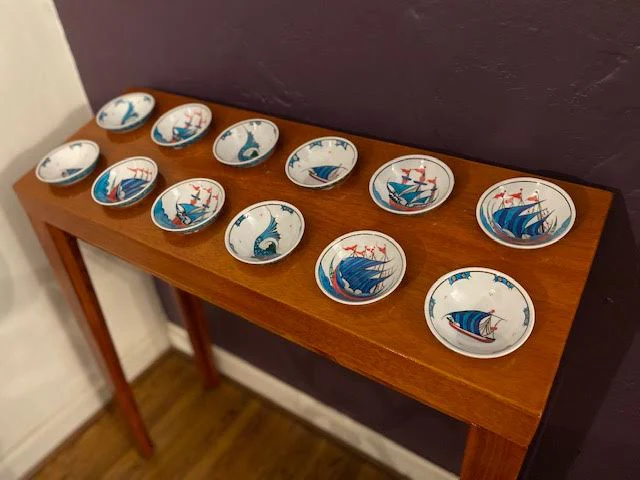 Iznik Galleon Pattern Serving Bowl | Set of 7 – Ø 11 cm - Image 2