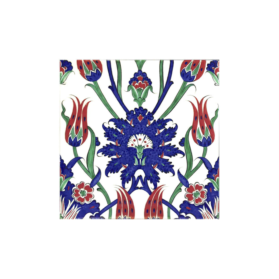Iznik Tile with Palmettes and Tulips