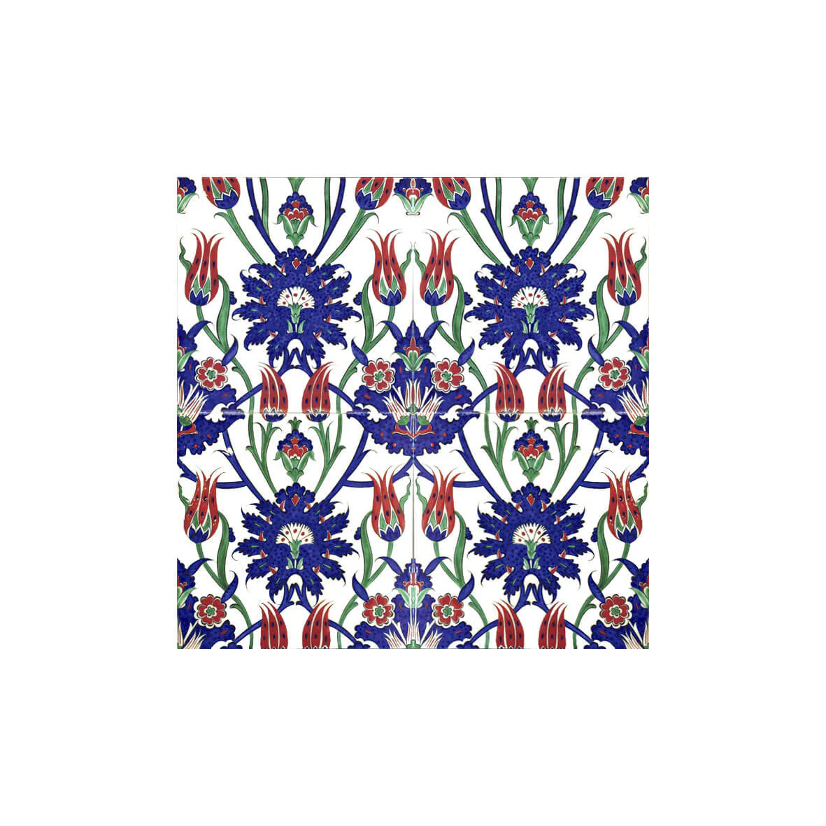 Iznik Tile with Palmettes and Tulips - Image 2