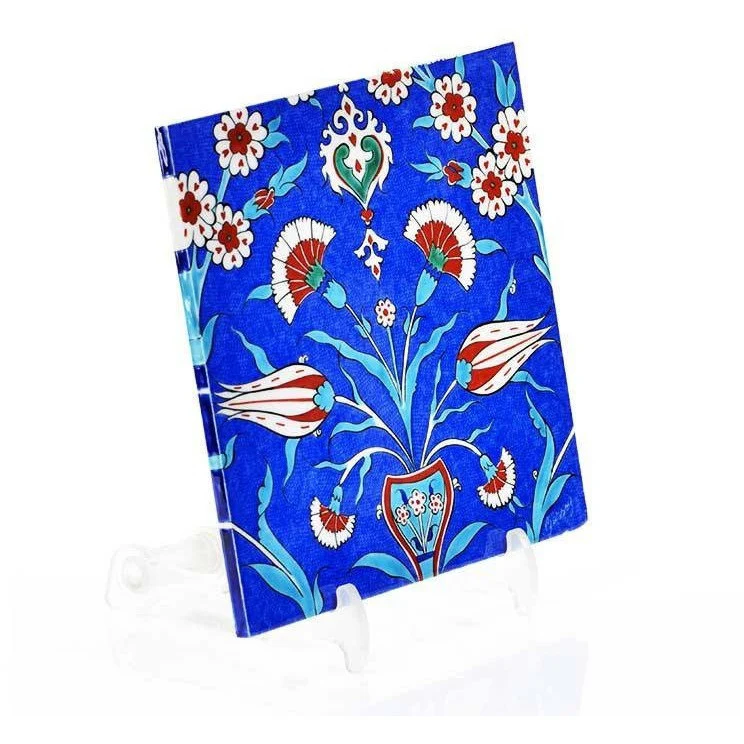 Iznik Tile | Carnations and Tulips - Cobalt Ground - Image 3