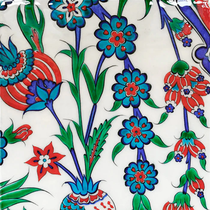 Iznik Panel with Flower Decorations 80x140 cm - Image 3