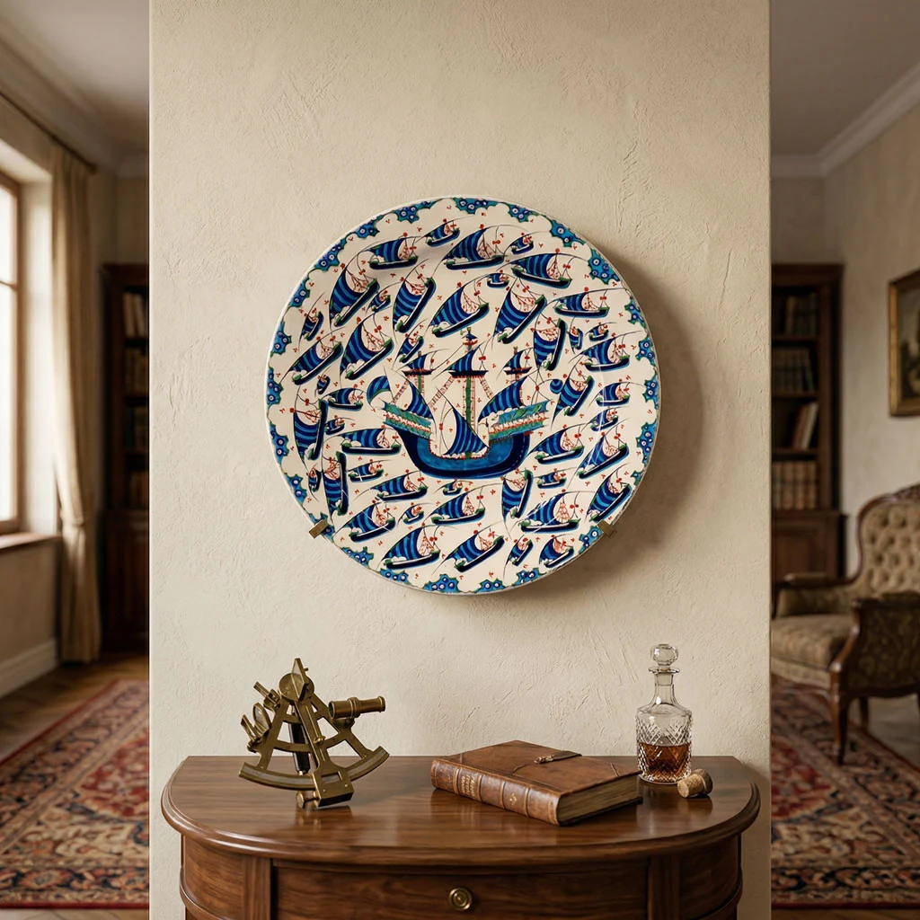 The Great Ottoman Armada – Iznik Ceramic Plate - Image 2