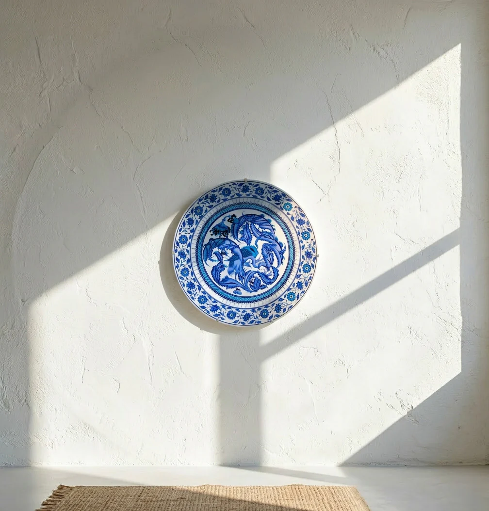 Iznik Plate - Stork & Flowers - MAK Museum Vienna Reproduction - Handmade Art - Image 4