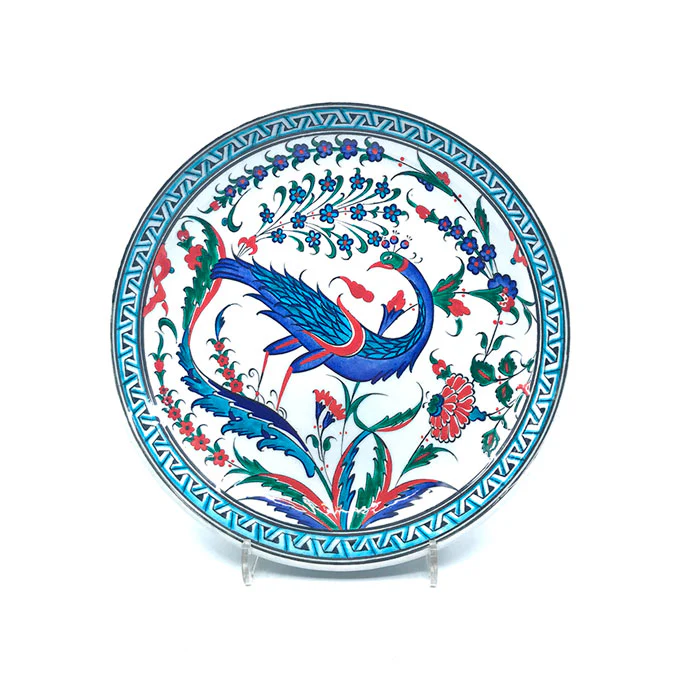 Iznik Ceramic Deep Plate | Peacock Pattern