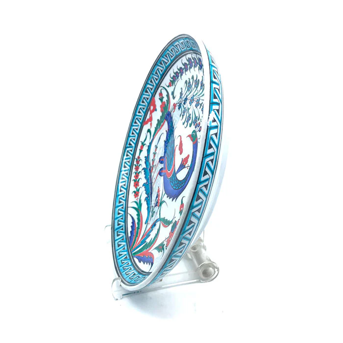 Iznik Ceramic Deep Plate | Peacock Pattern - Image 3