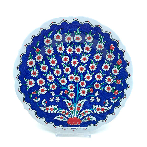 Night Garden: Tree of Life Iznik Plate on Cobalt Ground