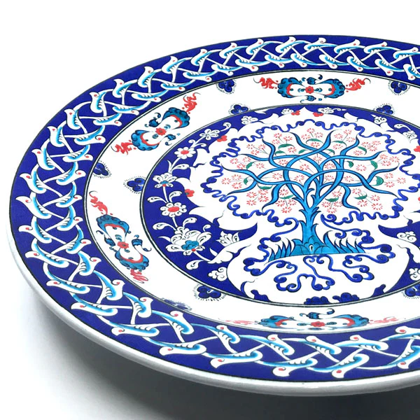 Iznik Pottery Dish with Tree of Life Design - Image 2