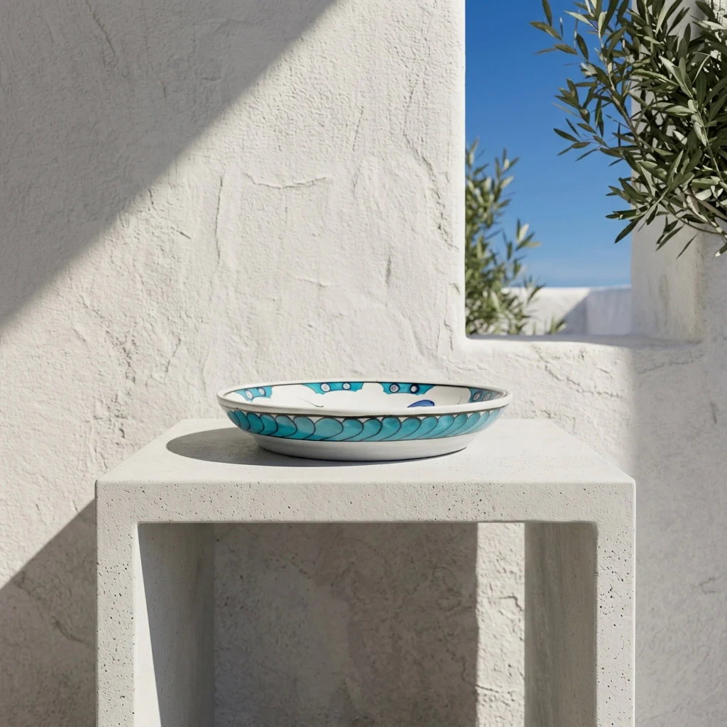 Iznik Plate | Turquoise Fish Motif – Abundance Series - Image 2