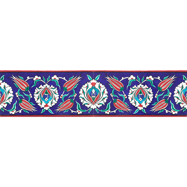 Iznik Tile Border with Lotus and Tulips - Image 2