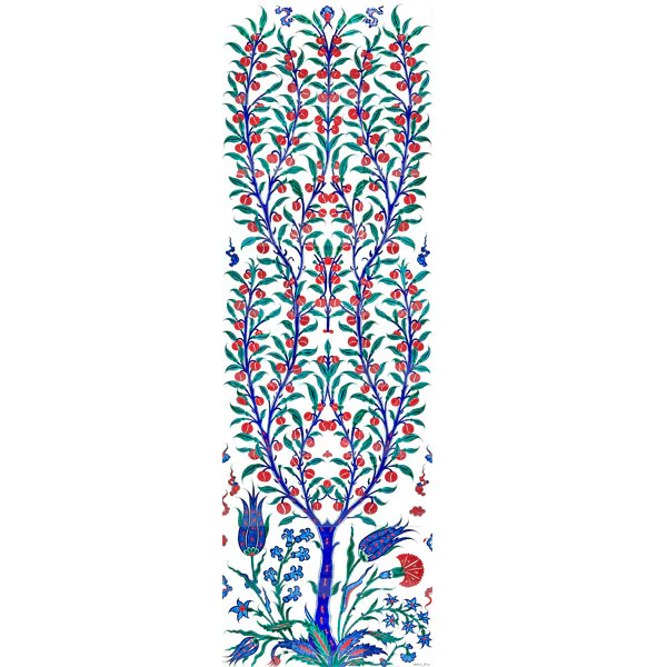 Iznik Tile Panel Plum Tree 60x200 cm