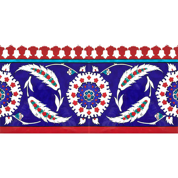 Iznik Tile Saz Leaves and Composite Flowers - Image 2