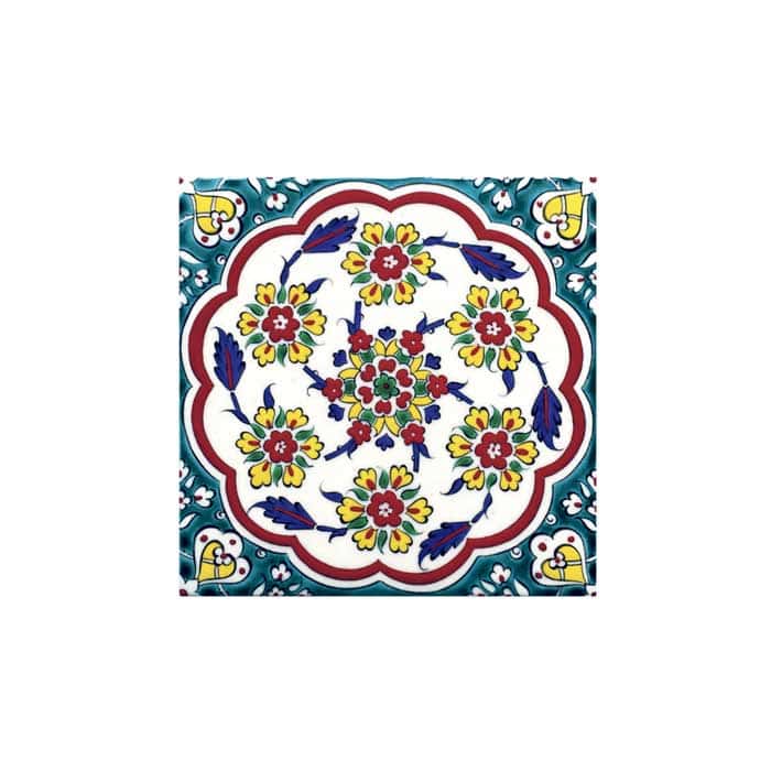 Iznik Tile with Branches and Rosettes