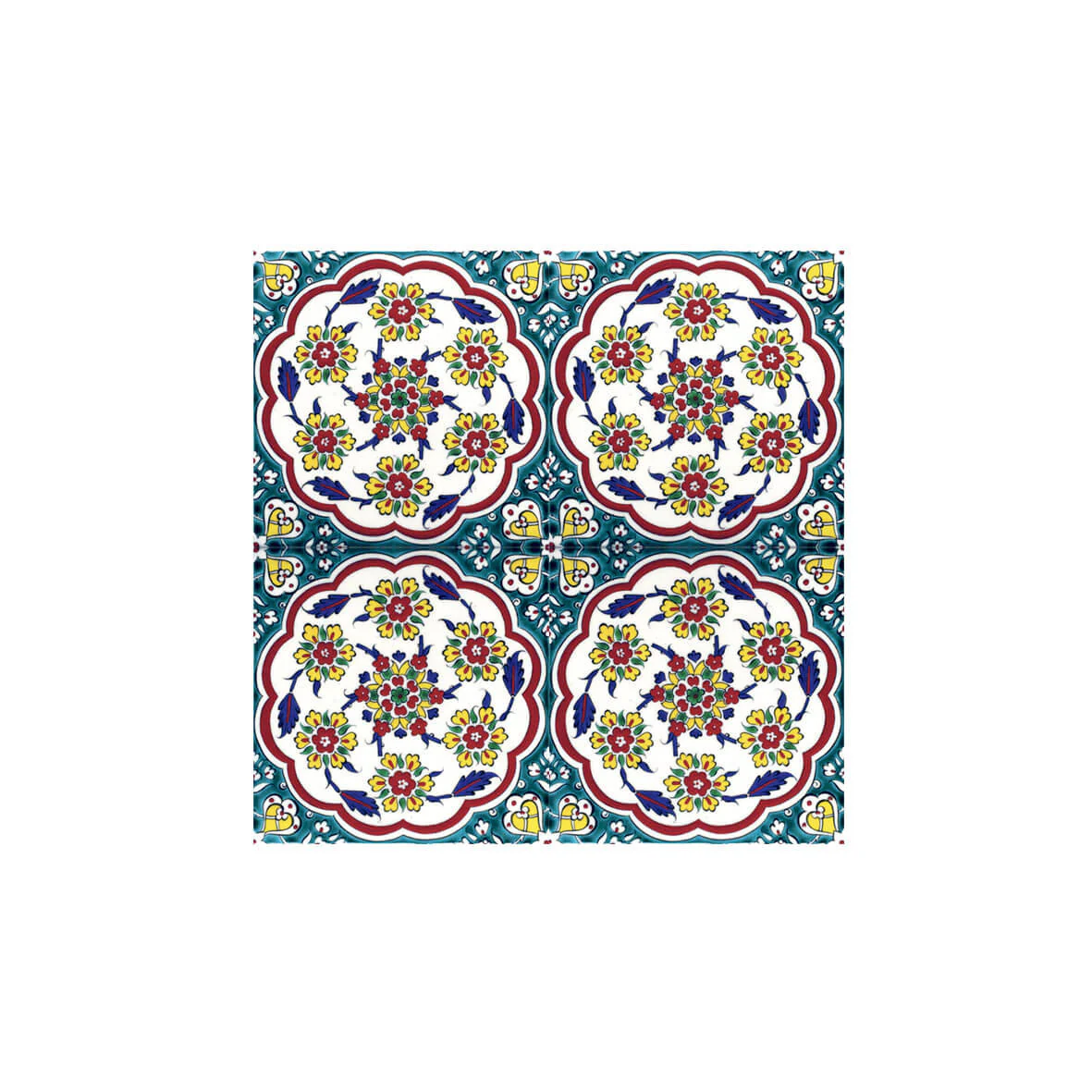 Iznik Tile with Branches and Rosettes - Image 2