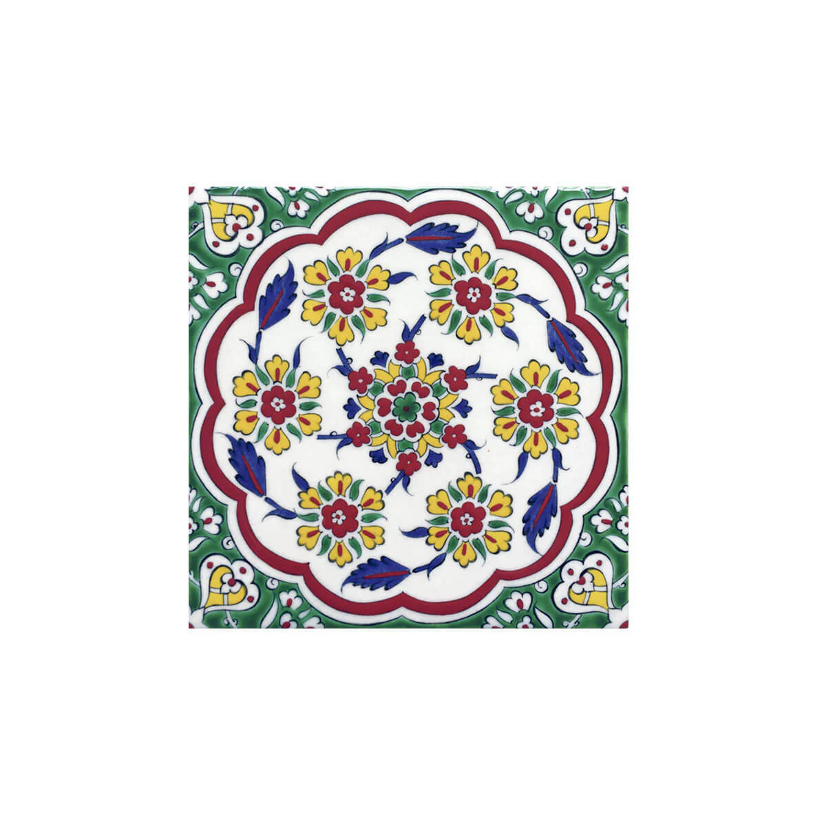 Iznik Tile with Branches and Rosettes - Image 3