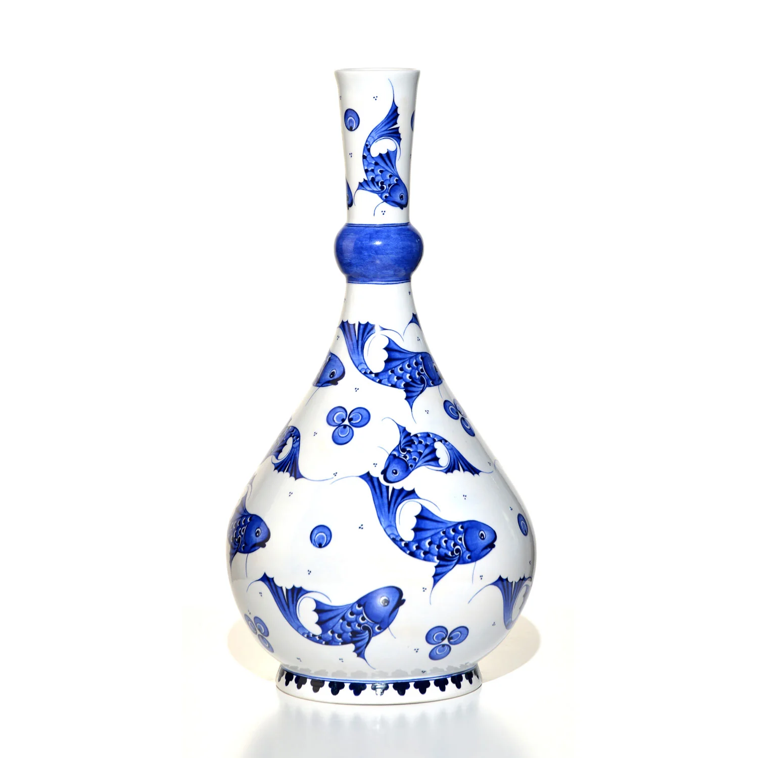 Iznik Heritage Blue & White Fish Pattern Grand Vase
