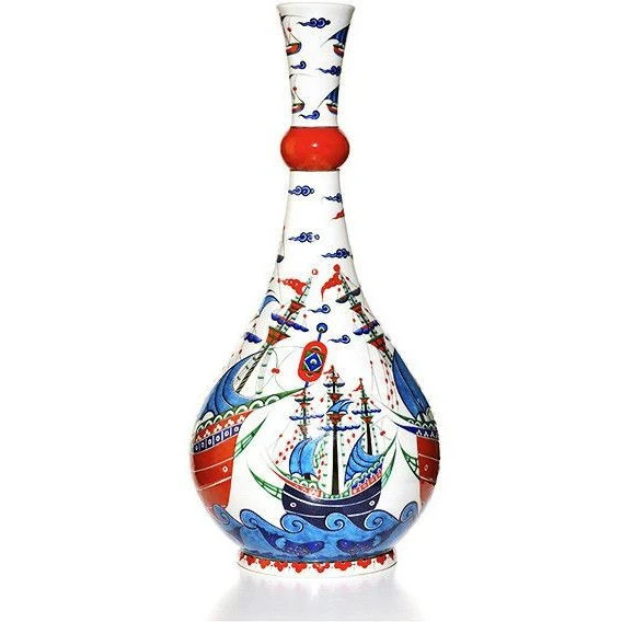 Iznik Vase | Majestic Galleon Design - Image 2
