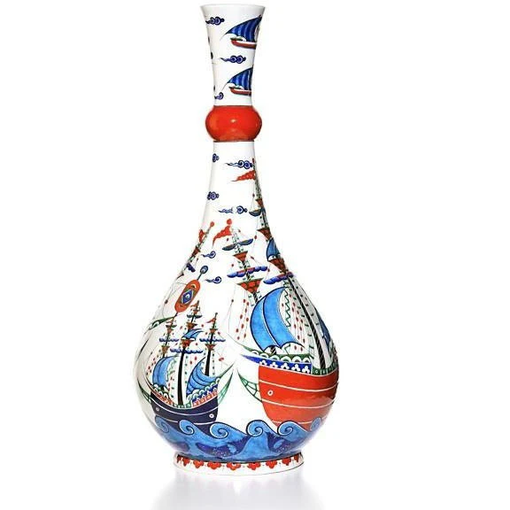Iznik Vase | Majestic Galleon Design - Image 3