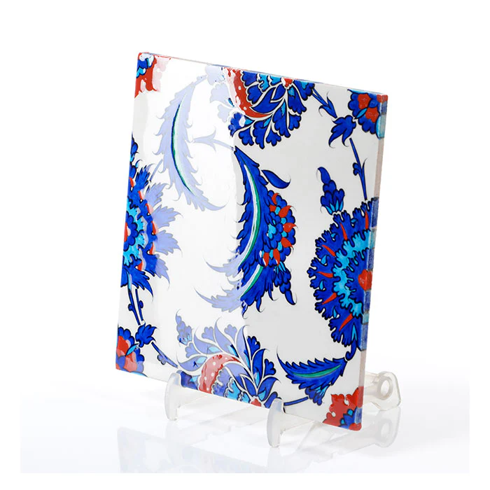Lotus & Rosette Harmony – Iznik Ceramic Tile - Image 3