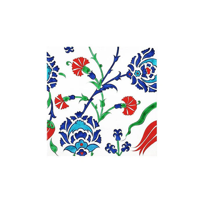 Iznik Tile with Tulips and Carnations