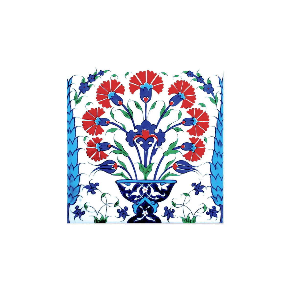 Iznik Tile with Bouquets of Carnations - Image 2