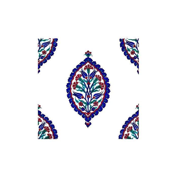 Iznik Tile with Medallion, Tulips and Carnations
