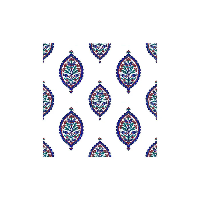 Iznik Tile with Medallion, Tulips and Carnations - Image 2