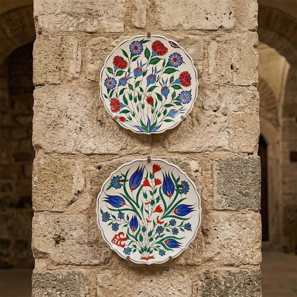 Turkish Ceramic Plate – Iznik Rose Design - Image 2